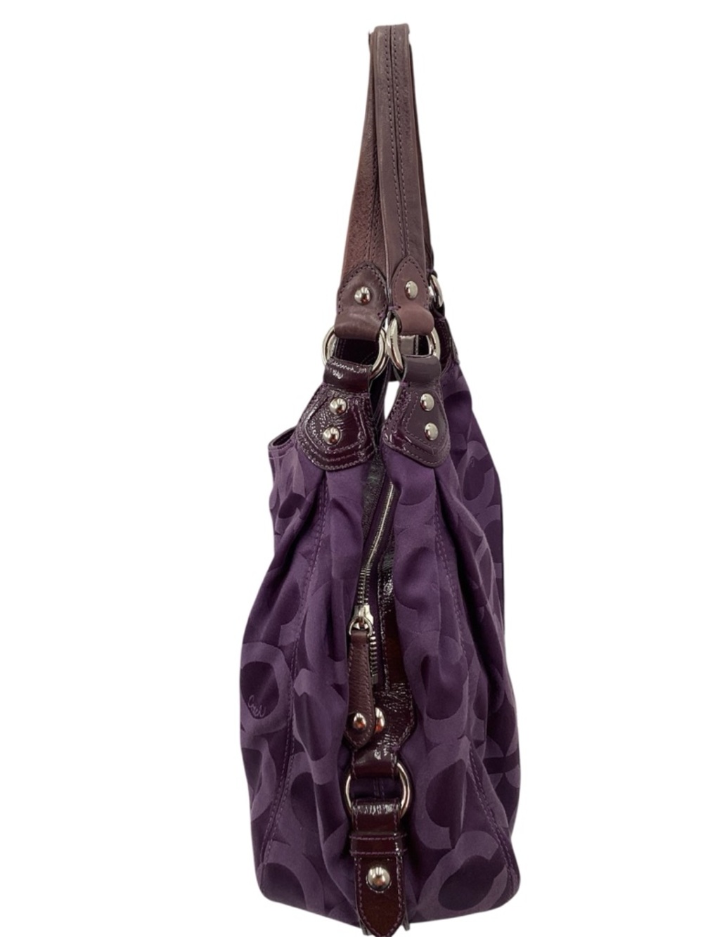 Y2K Coach Madison Maggie Purple Signature Shoulder Bag - Picture 3 of 16